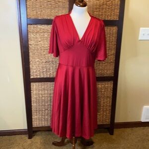 Red large dance dress polyester